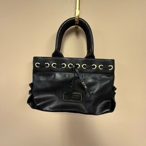 Dooney & Bourke Small Black Leather Handbag with Gold Accents